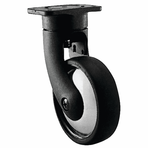 Hafele Caster, Plate Mount, Load-Bearing Capacity 110 lbs., With brake, black/polished chrome, Item# 663.23.312, 66323312, 663-23-312