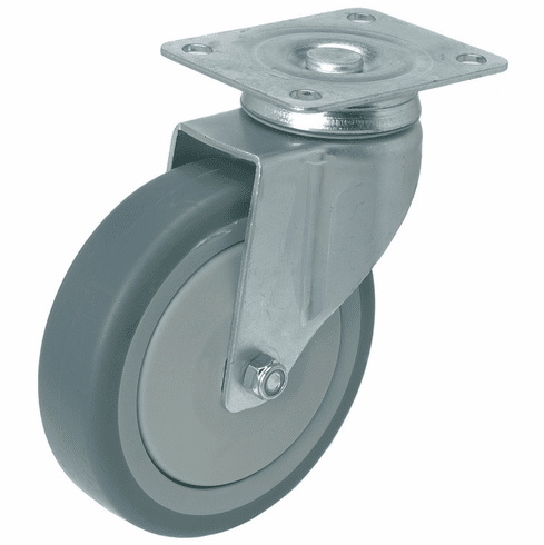 Hafele Swiveling Caster, Plate Mount, without Brake, Wheel Ø100 mm (4"), Item# 670.12.901, 67012901, 670-12-901