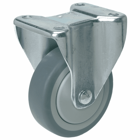 Hafele Fixed Caster, Plate Mount, Wheel Ø125 mm, Item# 670.14.902, 67014902, 670-14-902