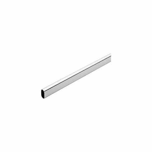 Hafele Welded Steel Oval Wardrobe Tube, Steel, Thickness: 1.0 mm, 98 7/16" length, chrome-plated, Item# 801.13.201, 80113201, 801-13-201