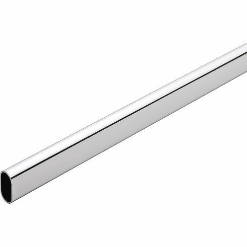 Hafele Welded Steel Oval Wardrobe Tube, with Supports, Chrome-plated, 756 mm (29 3/4"), Item# 801.13.247, 80113247, 801-13-247
