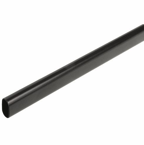 Hafele Welded Steel Oval Wardrobe Tube, Steel, Thickness: 1.0 mm, 92" length, black, Item# 801.13.309, 80113309, 801-13-309