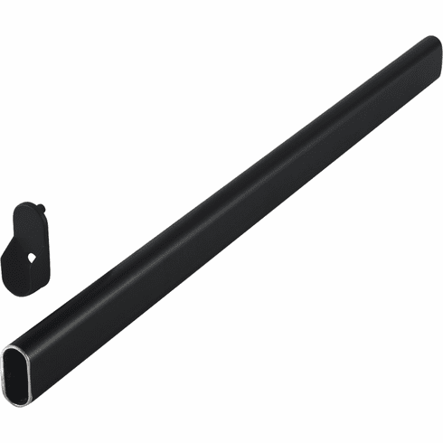 Hafele Aluminum Oval Wardrobe Tube, with Supports, Black, 451 mm (17 3/4"), Item# 801.13.365, 80113365, 801-13-365