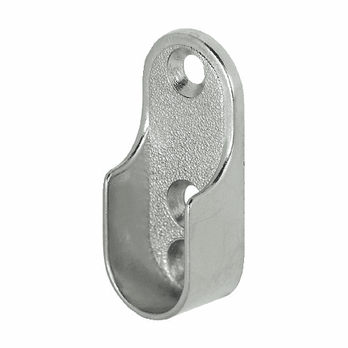 Hafele Wardrobe Tube Support, Zinc Die-Cast, Nickel plated, For screw fixing, Item# 803.33.757, 80333757, 803-33-757