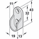 Hafele Wardrobe Tube Support, Zinc Die-Cast, Nickel plated, For screw fixing, Item# 803.33.757, 80333757, 803-33-757
