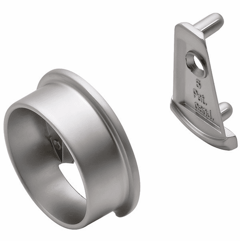 Hafele Wardrobe Tube End Support, TAG Synergy Elite Collection, Matt aluminum, Item# 803.39.410, 80339410, 803-39-410