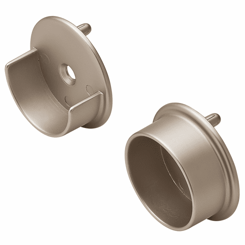 Hafele Wardrobe Tube End Support, TAG Synergy Collection, With two pins for 5 mm holes, Matt nickel, Item# 803.56.600, 80356600, 803-56-600