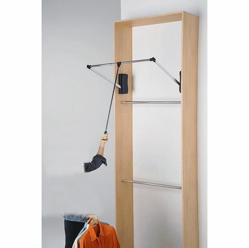 Hafele Steel Pole, for Wardrobe Lifts, For customized widths of 805.31.XXX series wardrobe lifts, Chrome-plated, 60" length, Item# 805.31.296, 80531296, 805-31-296