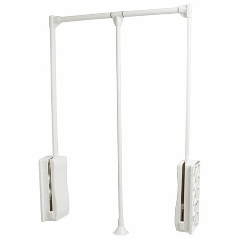 Hafele Wardrobe Lift, 26 lbs. Weight Capacity, For inside closet width: 660 - 890 mm (26" - 35 1/16"), white, Item# 805.31.702, 80531702, 805-31-702