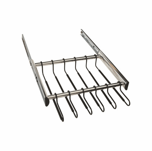 Hafele 12 Hanger Pants Rack Pull-out, TAG Synergy Collection, 18" Length, With Full Extension Slide, Polished Chrome, Item# 805.58.231, 80558231, 805-58-231