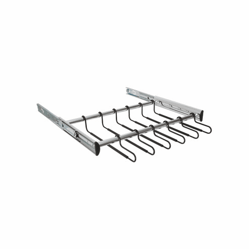 Hafele 18 Hanger Pants Rack Pull-out, TAG Synergy Collection, 24" Length, With full extension slide, Polished chrome, Item# 805.58.233, 80558233, 805-58-233