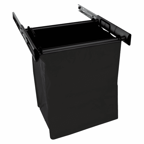 Hafele Pull-Out Hamper, with Removable Bags, TAG Synergy Collection, Black, 18", 1 large bag, Item# 807.52.331, 80752331, 807-52-331