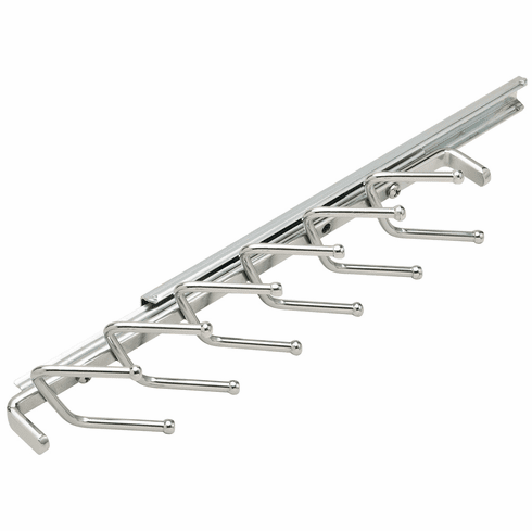 Hafele Tie Rack with Slide, 12 Hook, 11", with 5 3/4" extension slide, Chrome-plated, Item# 807.53.260, 80753260, 807-53-260