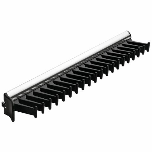 Hafele Tie Rack, TAG Synergy Collection, 20 Hook, 14 1/8", With 3/4 extension slide, Polished chrome, Item# 807.54.233, 80754233, 807-54-233