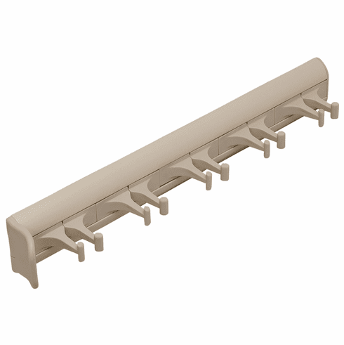 Hafele Belt Rack, TAG Synergy Collection, 5 Hook, 11 15/16", With 3/4 extension slide, Almond, Item# 807.54.490, 80754490, 807-54-490
