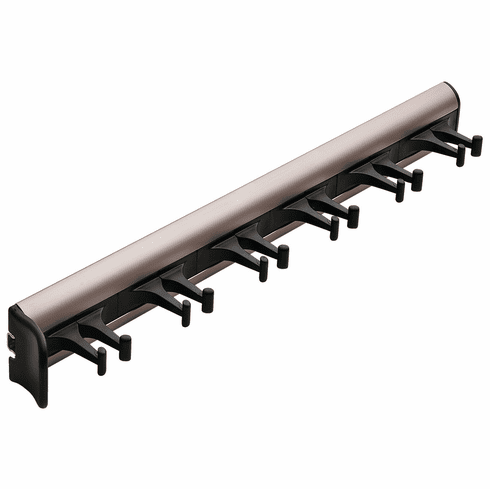 Hafele Belt Rack, TAG Synergy Collection, 6 Hook, 14 1/8", With 3/4 extension slide, Matt nickel, Item# 807.54.631, 80754631, 807-54-631