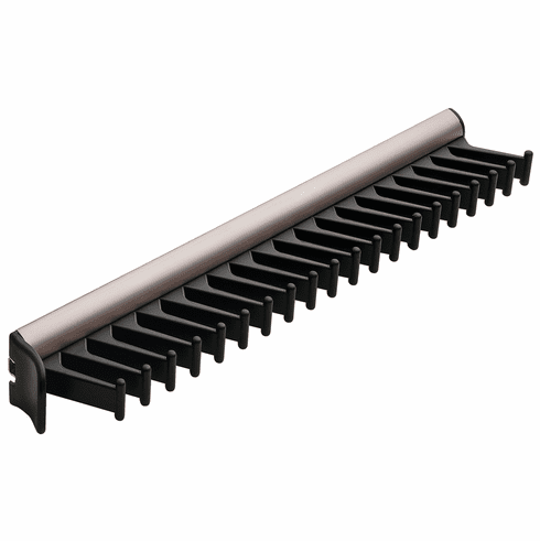 Hafele Tie Rack, TAG Synergy Collection, 20 Hook, 14 1/8", With 3/4 extension slide, Matt nickel, Item# 807.54.633, 80754633, 807-54-633