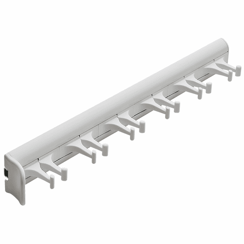 Hafele Belt Rack, TAG Synergy Collection, 6 Hook, 14 1/8", With 3/4 extension slide, White, Item# 807.54.771, 80754771, 807-54-771