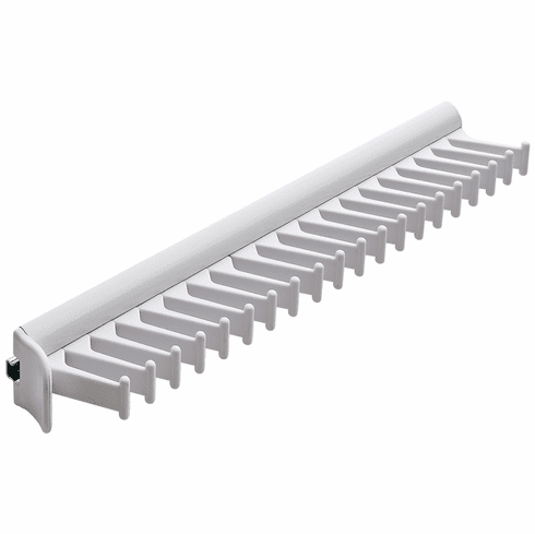 Hafele Tie Rack, TAG Synergy Collection, 20 Hook, 14 1/8", With 3/4 extension slide, White, Item# 807.54.773, 80754773, 807-54-773