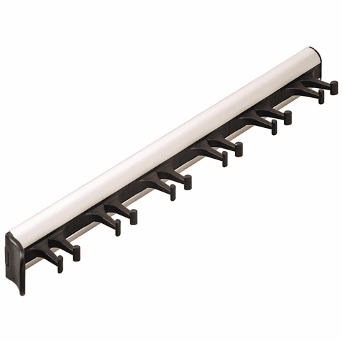 Hafele Belt Rack, TAG Synergy Collection, 6 Hook, 14 1/8", With 3/4 extension slide, Matt aluminum, Item# 807.54.931, 80754931, 807-54-931