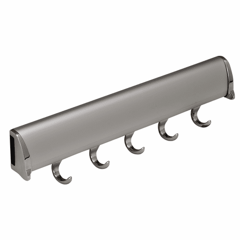 Hafele Belt Rack, TAG Synergy Elite Collection, 5 Hook, 11 7/8", With full extension slide, Polished chrome, Item# 807.67.211, 80767211, 807-67-211