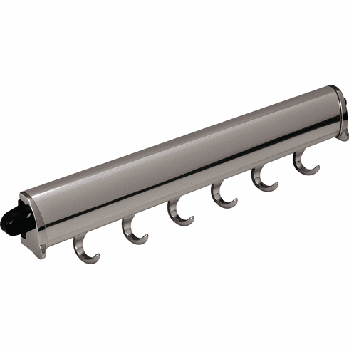 Hafele Fixed Accessory Rack, TAG Synergy Elite Collection, 6 Hook, 15 1/4", Polished chrome, Item# 807.67.283, 80767283, 807-67-283