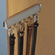 Hafele Belt Rack, TAG Synergy Elite Collection, 5 Hook, 11 7/8", With full extension slide, Matt aluminum with chrome hooks and end caps, Item# 807.67.411, 80767411, 807-67-411