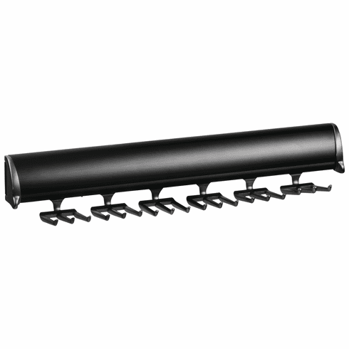 Hafele Tie Rack, TAG Synergy Elite Collection, 18 Hook, 13 7/8", With full extension slide, Black, Item# 807.67.503, 80767503, 807-67-503