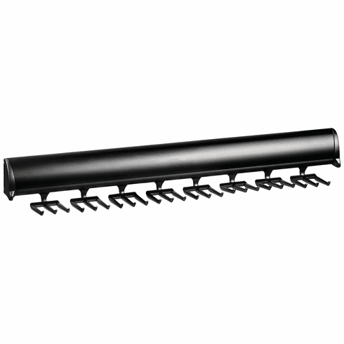 Hafele Tie Rack, TAG Synergy Elite Collection, 24 Hook, 17 15/16" Length, With full extension slide, Black, Item# 807.67.505, 80767505, 807-67-505