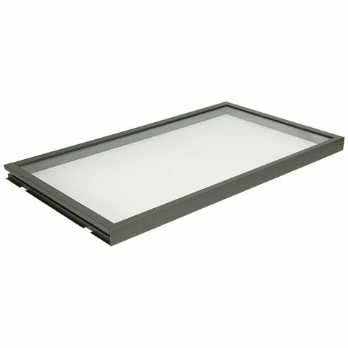 Hafele Shelf, TAG Illuminated Glass Shelf, Slate; 30" width; 20 1/2" depth; Warm white, Item# 807.76.322, 80776322, 807-76-322