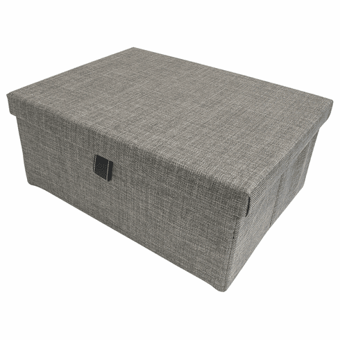 Hafele Storage Box, TAG ENGAGE, Slate fabric, 18", Item# 807.77.461, 80777461, 807-77-461