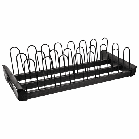 Hafele Pull-Out Shoe Organizer, TAG ENGAGE, Black, 24", Item# 807.77.572, 80777572, 807-77-572