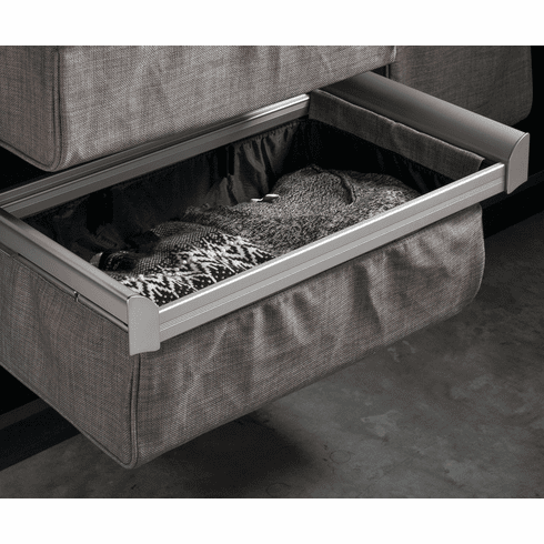 Hafele Divided Deep Drawer, TAG ENGAGE, Slate with slate fabric, 30" width, Item# 807.78.123, 80778123, 807-78-123