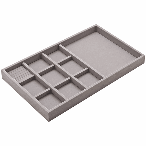 Hafele Jewelry Tray, 2" Depth, Felt, Felt, gray, Item# 811.03.504, 81103504, 811-03-504