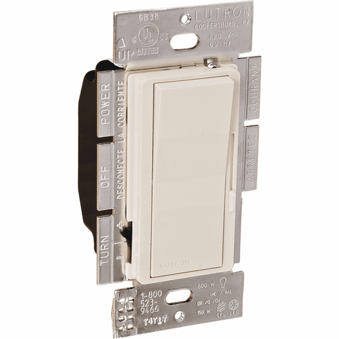 Hafele Lutron Wall Dimming Control, Diva, 2 Wire Forward Phase (CL), Light Almond, Item# 820.66.451, 82066451, 820-66-451