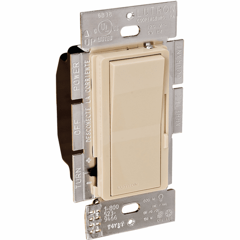Hafele Lutron Wall Dimming Control, Diva, 2 Wire Forward Phase (CL), Ivory, Item# 820.66.651, 82066651, 820-66-651