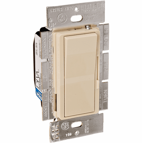 Hafele Lutron Wall Dimming Control, Diva, 2 Wire Low Voltage (LV), Ivory, Item# 820.66.652, 82066652, 820-66-652