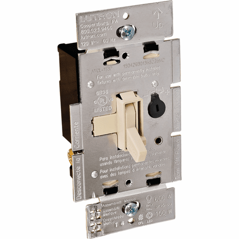 Hafele Lutron Wall Dimming Control, Ariadni, 2 Wire Forward Phase (CL), Ivory, Item# 820.66.654, 82066654, 820-66-654