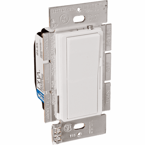 Hafele Lutron Wall Dimming Control, Diva, 2 Wire Low Voltage (LV), White, Item# 820.66.752, 82066752, 820-66-752