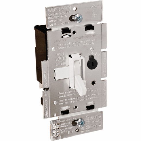Hafele Lutron Wall Dimming Control, Ariadni, 2 Wire Forward Phase (CL), White, Item# 820.66.754, 82066754, 820-66-754