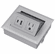 Hafele Hide-A-Dock Power/Data Station, 1 Grounded AC Outlet, 1 USB-A Port and 1 USB-C port, Aluminum housing, silver, Item# 822.09.404, 82209404, 822-09-404