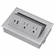 Hafele Hide-A-Dock Power/Data Station, 2 AC Outlets, 2 USB Ports, Aluminum housing, silver, Item# 822.09.407, 82209407, 822-09-407