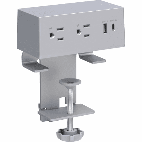 Hafele Clamp Mount Power Hub, Dock 1010, Silver, Item# 822.09.431, 82209431, 822-09-431