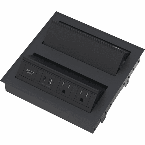 Hafele Two-Sided Power and Data Center, Dock 704, Black, Item# 822.09.437, 82209437, 822-09-437