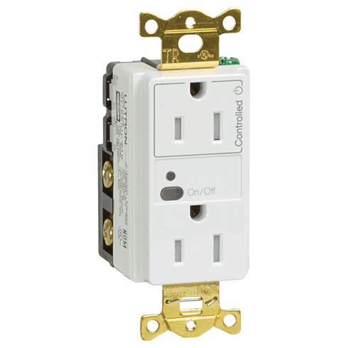 Hafele Lutron Wireless Outlet, single controlled, Item# 822.53.031, 82253031, 822-53-031