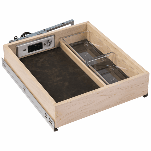 Hafele Galaxy Drawer, with Docking Drawer Blade and Two Vanity Trays, 16 1/2" width, Item# 822.53.463, 82253463, 822-53-463