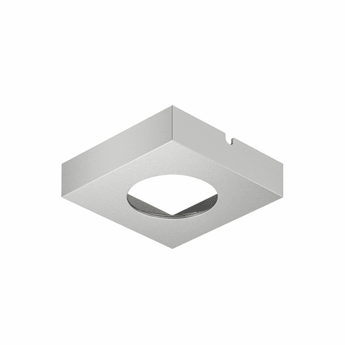 Hafele Housing for undermounted light, Suitable for: Loox5 light module with drill hole  58 mm, Square, Silver colored, Item# 833.72.518, 83372518, 833-72-518