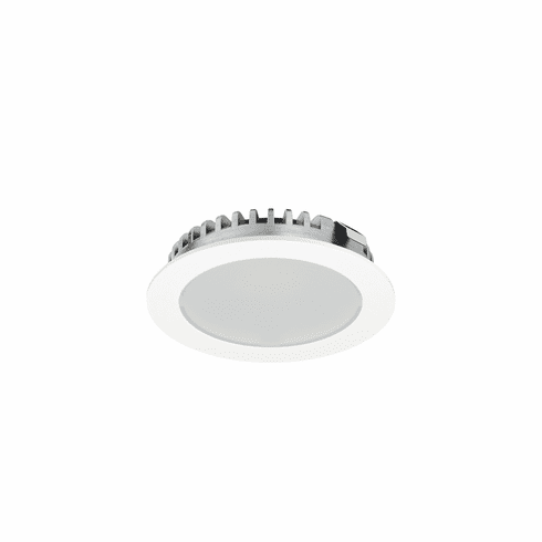 Hafele Recess Mounted Downlight, Round, Häfele Loox LED 2094, zinc alloy, 12 V, Aluminum, Light color: Warm white 3000K, luminous flux: 150 lm, white, Item# 833.72.539, 83372539, 833-72-539