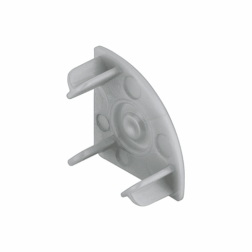 Hafele End Cap, For Häfele Loox Profile 2195, Plastic, Silver colored, Item# 833.74.822, 83374822, 833-74-822