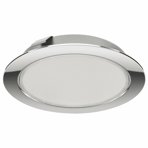 Hafele Recess/Surface Mounted Light, Monochrome, Loox LED 3038, 24 V, Drill hole ?: 55 mm (2 3/16"), Polished chrome, light color: Cool white 5000 K, Item# 833.75.142, 83375142, 833-75-142